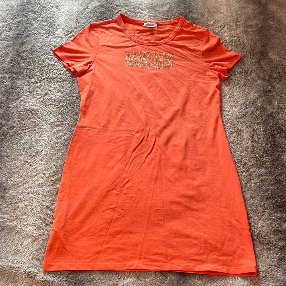 Calvin Klein Orange Short Sleeve Dress 🍊